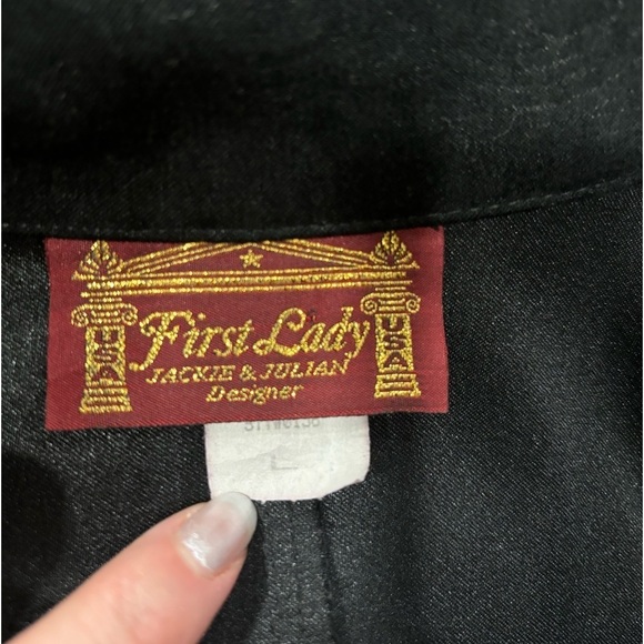 Vintage Black Trench, Large - Picture 4 of 7